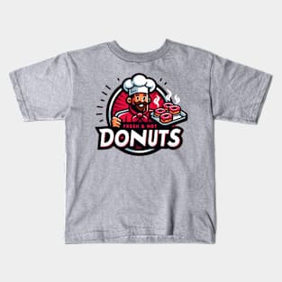 Mustached Chefs Fresh and Hot Donuts Kids T-Shirt